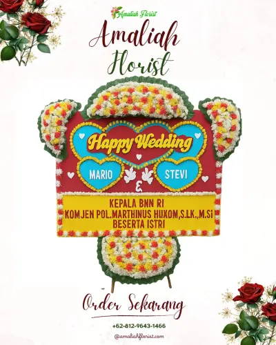 Karangan Papan Bunga Pernikahan di Jojogan